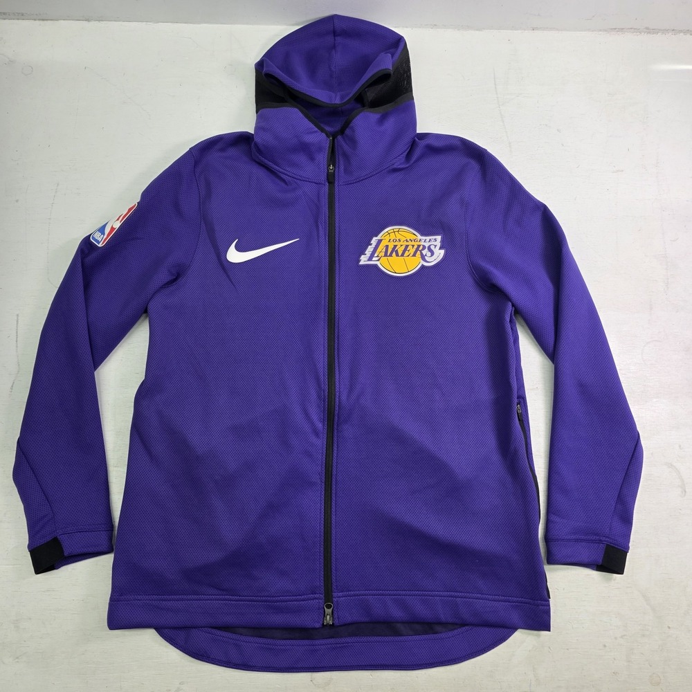 Los Angeles Lakers Nike Therma Flex NBA Showtime On Court Bench Hoodie Mens XL